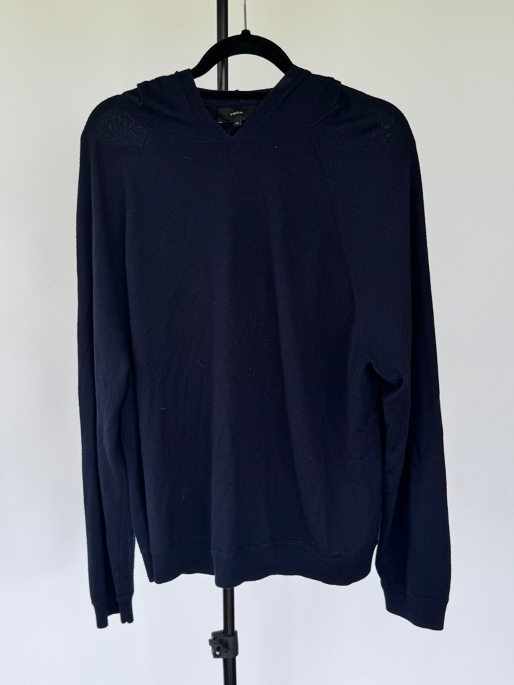 Vince Navy Hooded Pullover Sweater